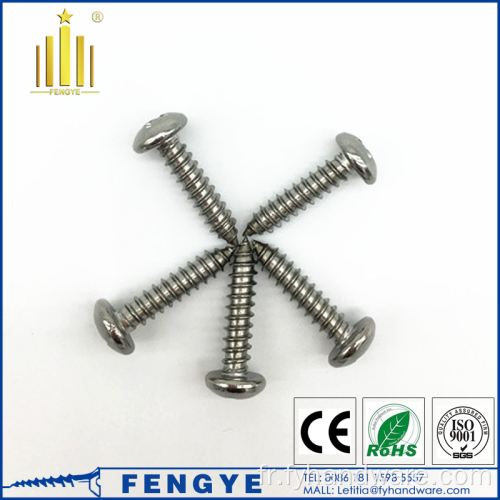 304 Tête rond en acier inoxydable Pan Screw tap-taped tapothing